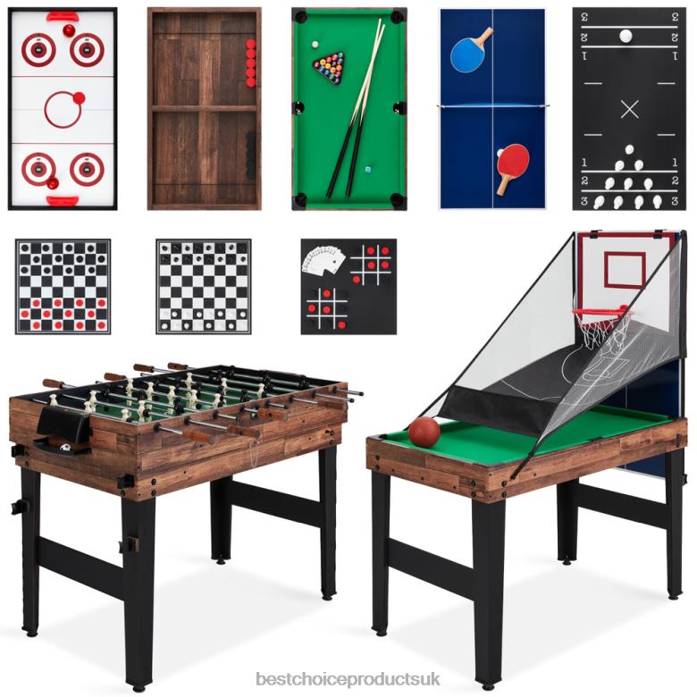 Toy & Game | Best Choice Products13-in-1 Combo Game Table Set w/ Ping Pong, Foosball, Basketball, Air Hockey N62R286 Dark Brown
