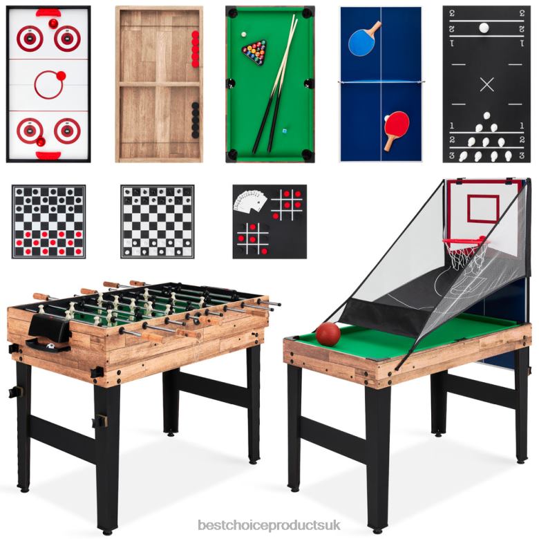Toy & Game | Best Choice Products13-in-1 Combo Game Table Set w/ Ping Pong, Foosball, Basketball, Air Hockey N62R287 Natural