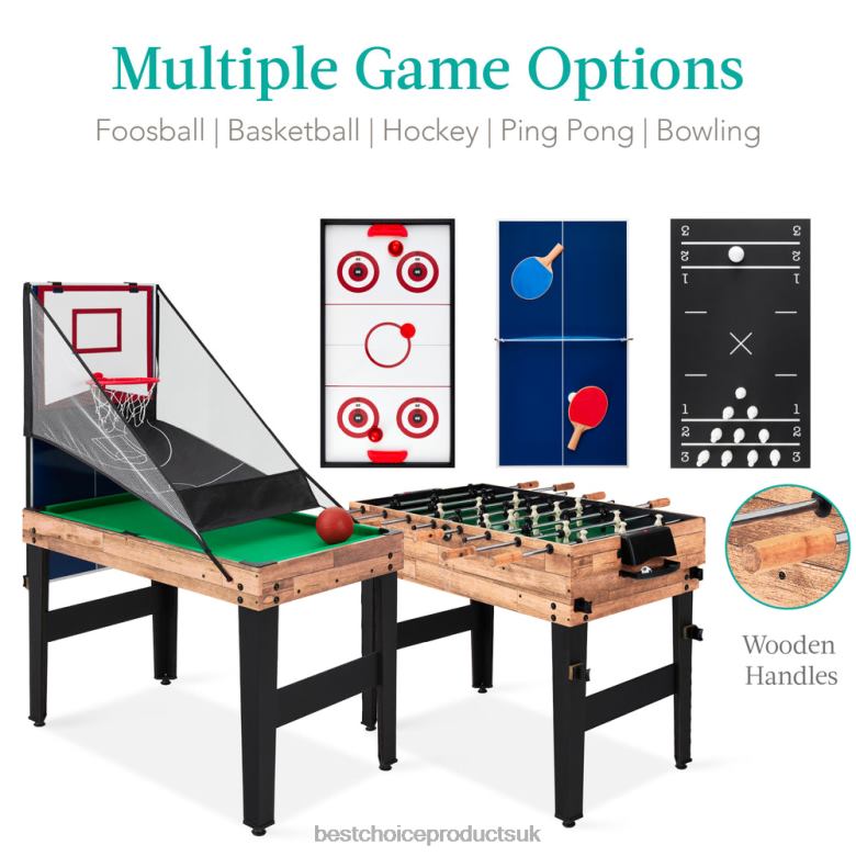 Toy & Game | Best Choice Products13-in-1 Combo Game Table Set w/ Ping Pong, Foosball, Basketball, Air Hockey N62R287 Natural