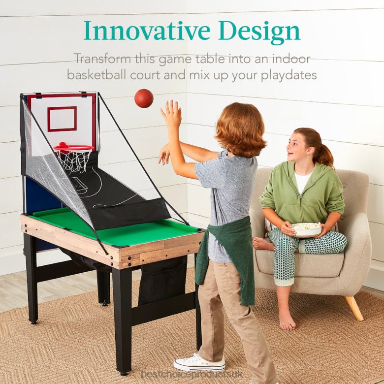 Toy & Game | Best Choice Products13-in-1 Combo Game Table Set w/ Ping Pong, Foosball, Basketball, Air Hockey N62R287 Natural