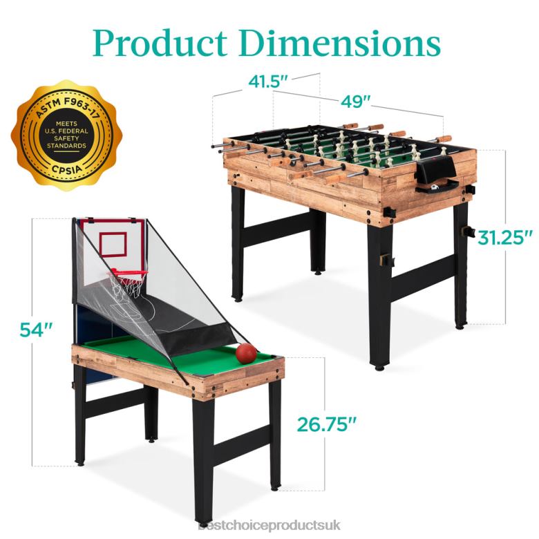 Toy & Game | Best Choice Products13-in-1 Combo Game Table Set w/ Ping Pong, Foosball, Basketball, Air Hockey N62R287 Natural