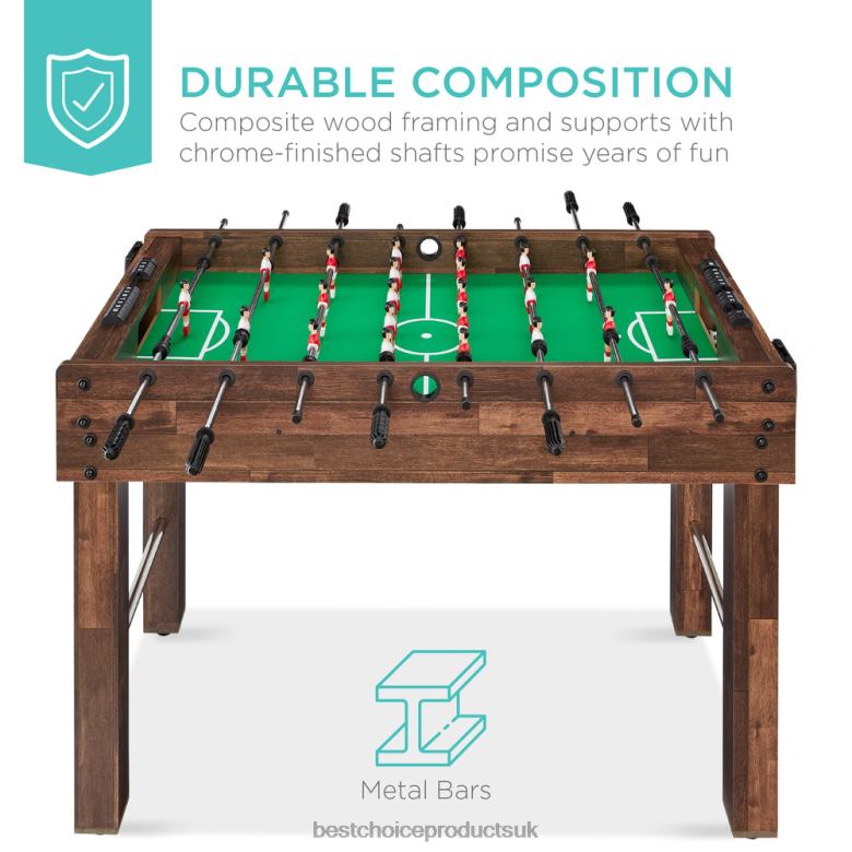Toy & Game | Best Choice ProductsFoosball Game Table, Arcade Table Soccer w/ 2 Cup Holders, 2 Balls N62R549 Dark Brown