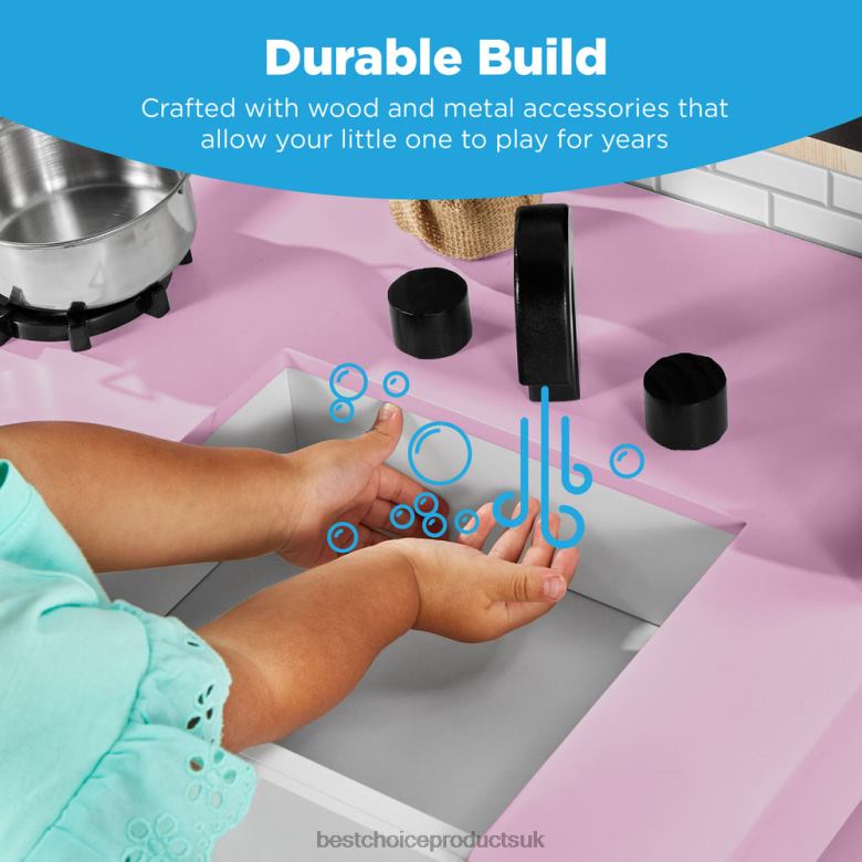 Toy & Game | Best Choice ProductsKids Farmhouse Play Kitchen w/ Chalkboard, Storage Shelves, 5 Accessories N62R297 Pink