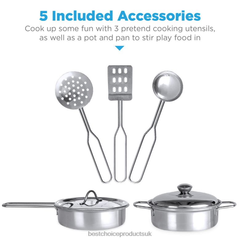 Toy & Game | Best Choice ProductsKids Farmhouse Play Kitchen w/ Chalkboard, Storage Shelves, 5 Accessories N62R297 Pink