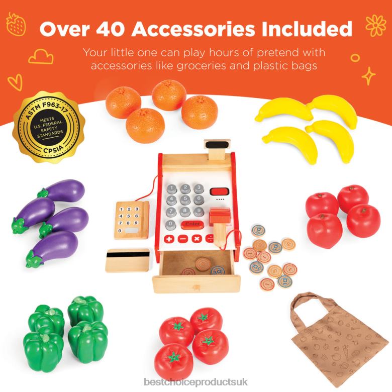 Toy & Game | Best Choice ProductsKids Pretend Play Grocery Store Supermarket Toy Set w/ Accessories N62R307 Red