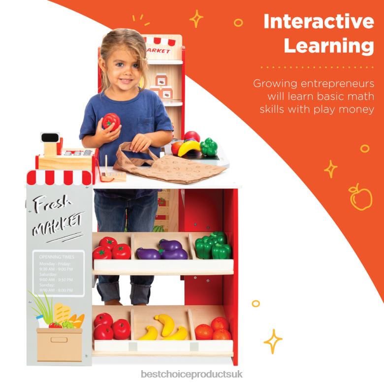 Toy & Game | Best Choice ProductsKids Pretend Play Grocery Store Supermarket Toy Set w/ Accessories N62R307 Red