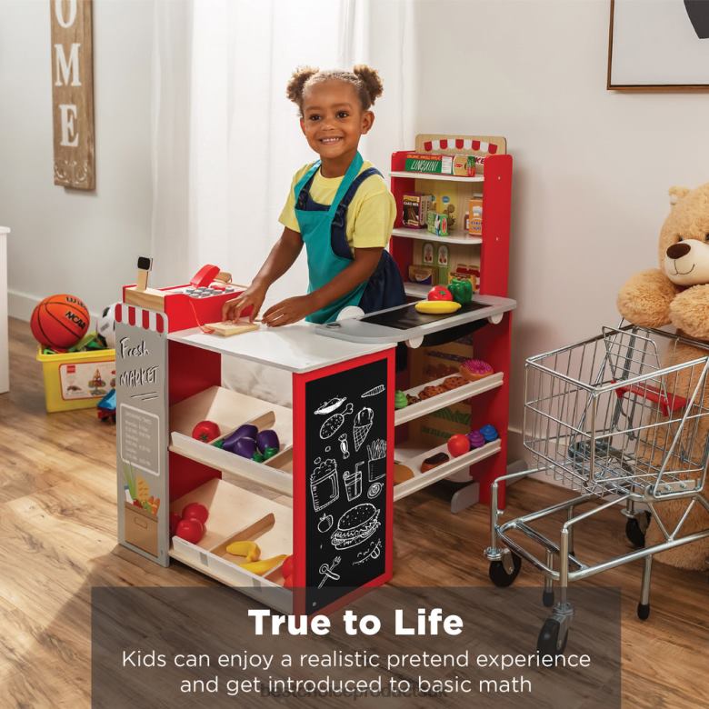 Toy & Game | Best Choice ProductsKids Pretend Play Grocery Store Supermarket Toy Set w/ Accessories N62R307 Red