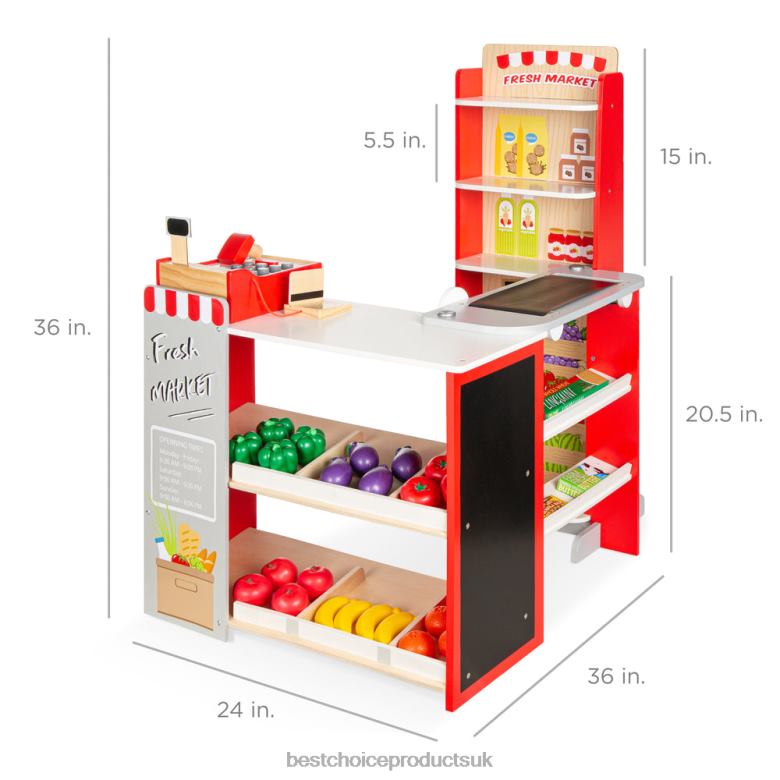 Toy & Game | Best Choice ProductsKids Pretend Play Grocery Store Supermarket Toy Set w/ Accessories N62R307 Red