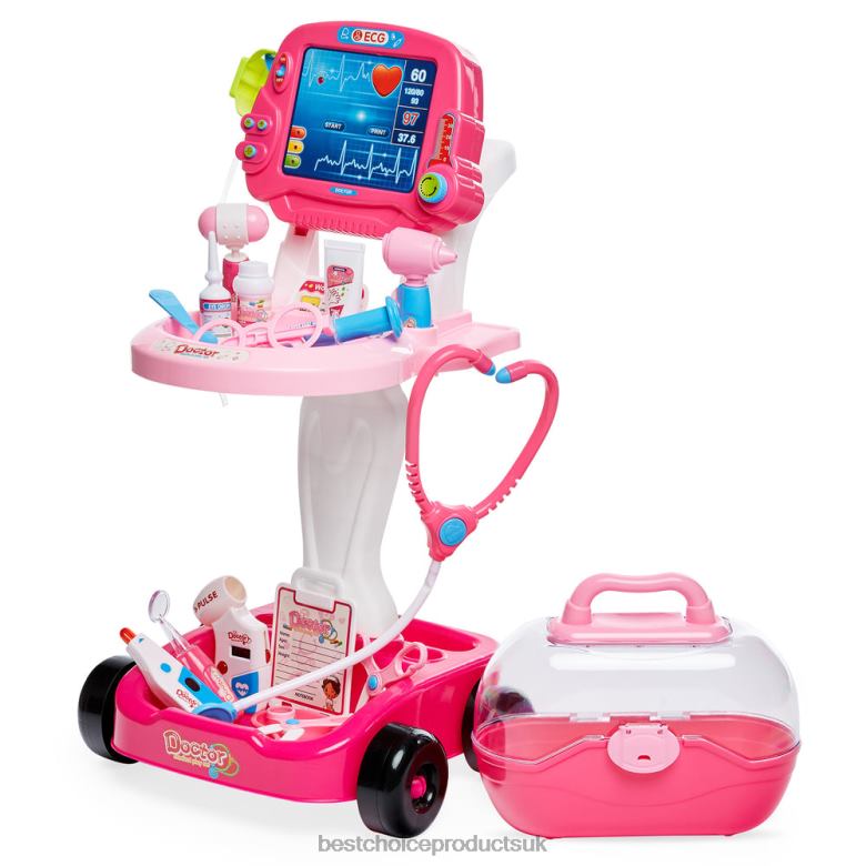 Toy & Game | Best Choice ProductsPlay Doctor Kit for Kids, Boys & Girls with 17 Accessories, Mobile Cart N62R273 Pink