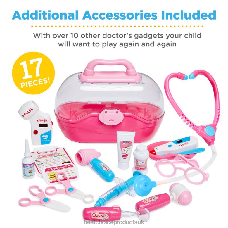 Toy & Game | Best Choice ProductsPlay Doctor Kit for Kids, Boys & Girls with 17 Accessories, Mobile Cart N62R273 Pink