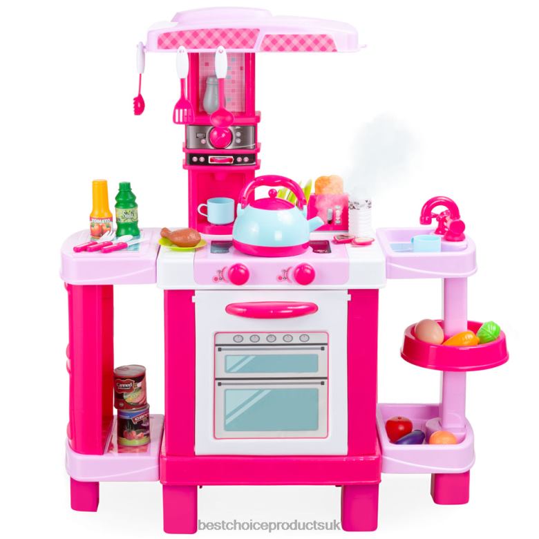 Toy & Game | Best Choice ProductsPretend Play Kitchen Toy Set for Kids with Water Vapor Teapot N62R285 Pink