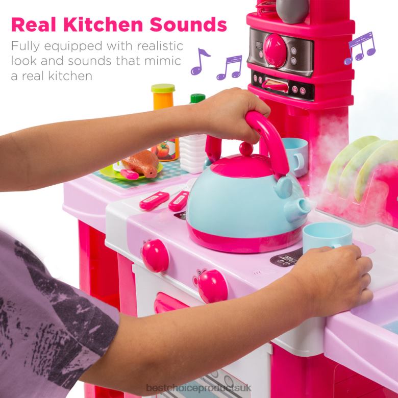 Toy & Game | Best Choice ProductsPretend Play Kitchen Toy Set for Kids with Water Vapor Teapot N62R285 Pink