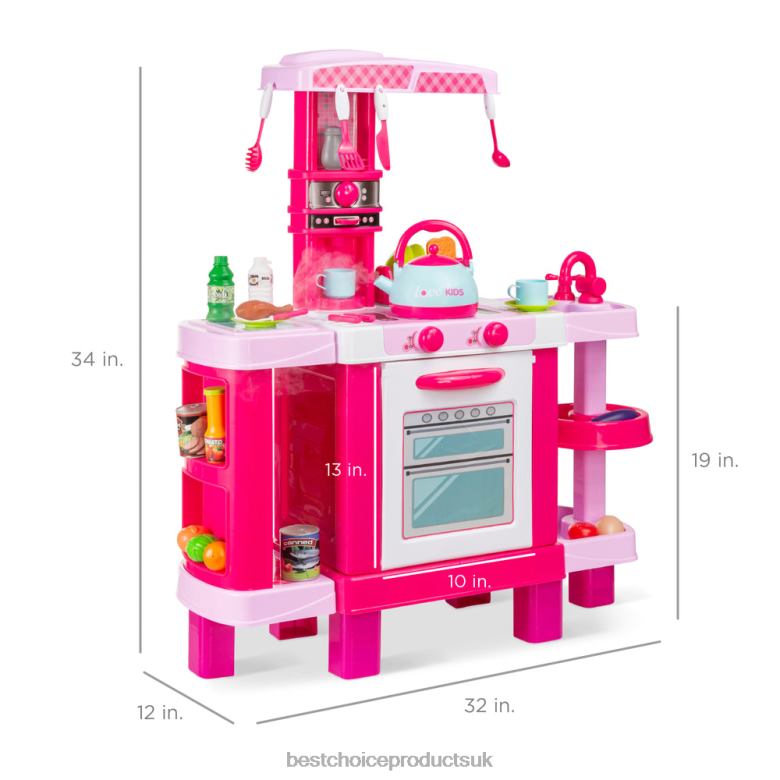 Toy & Game | Best Choice ProductsPretend Play Kitchen Toy Set for Kids with Water Vapor Teapot N62R285 Pink