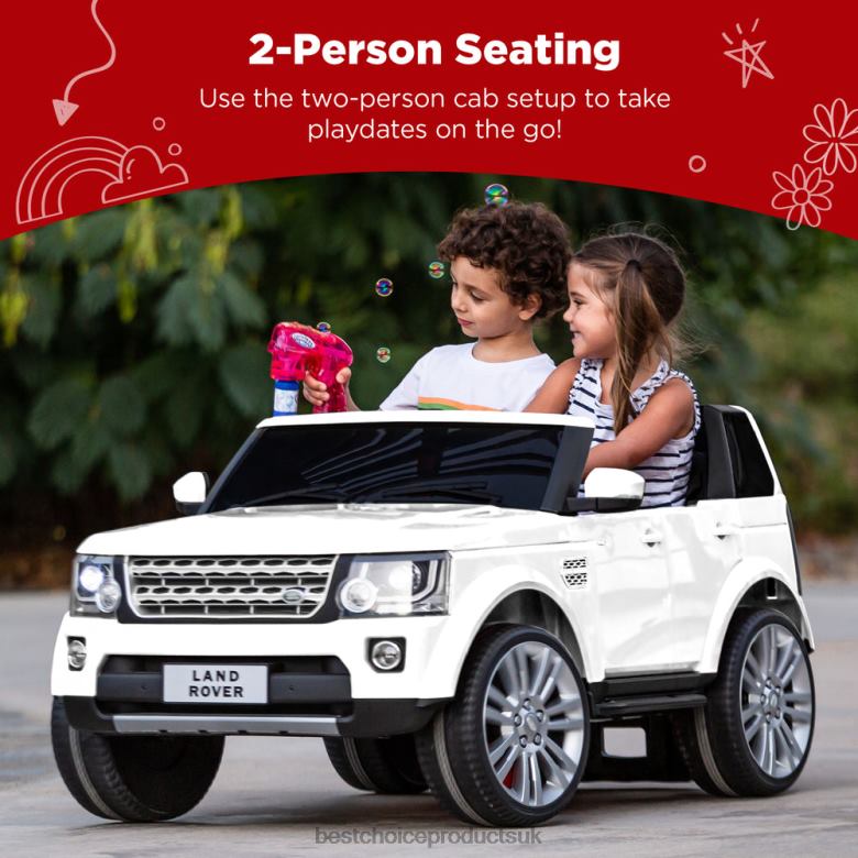 Toy & Game | Best Choice Products12V 2-Seater Licensed Land Rover Ride-On w/ Parent Remote Control N62R315 White