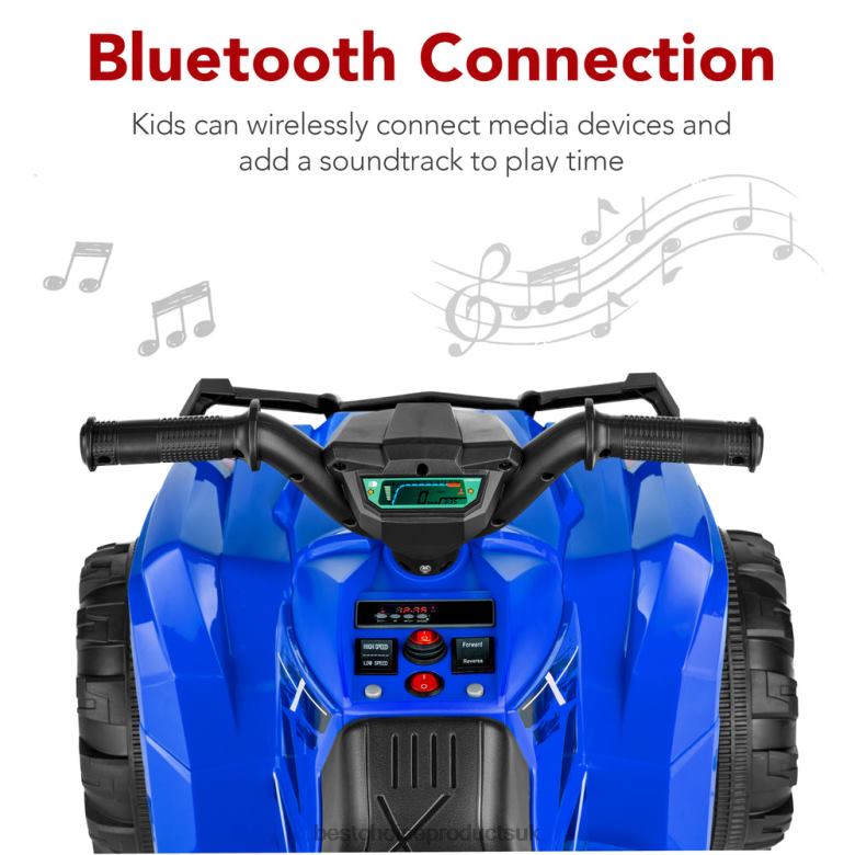 Toy & Game | Best Choice Products12V Kids Ride-On 4-Wheeler Quad ATV Car w/ 2.4mph Max, Bluetooth, Headlights N62R278 Blue