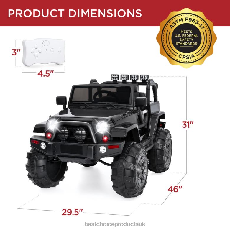 Toy & Game | Best Choice Products12V Kids Ride-On Truck Car Toy w/ 3 Speeds, LED, Remote, Bluetooth N62R530 Black