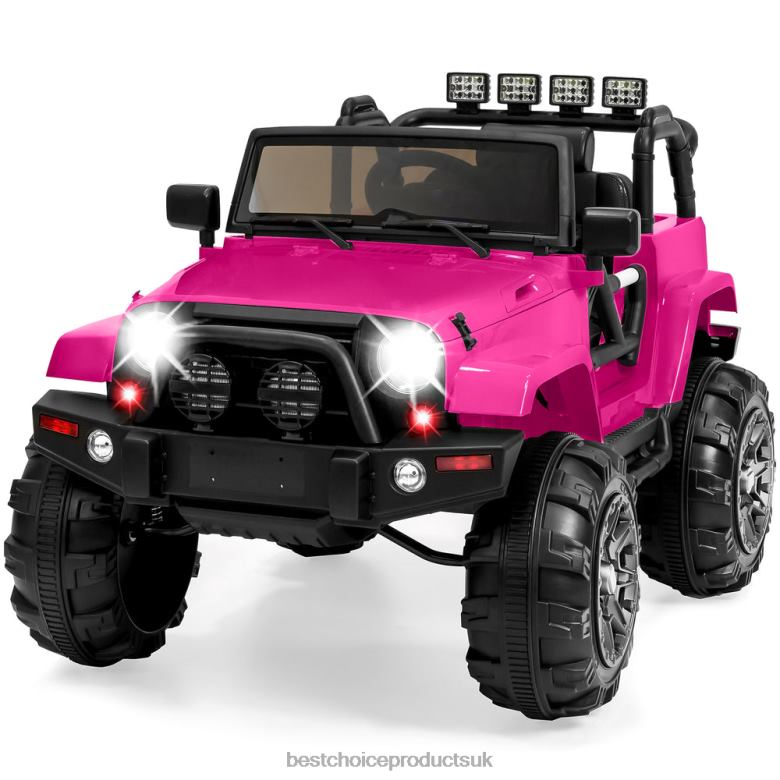 Toy & Game | Best Choice Products12V Kids Ride-On Truck Car Toy w/ 3 Speeds, LED, Remote, Bluetooth N62R541 Hot Pink