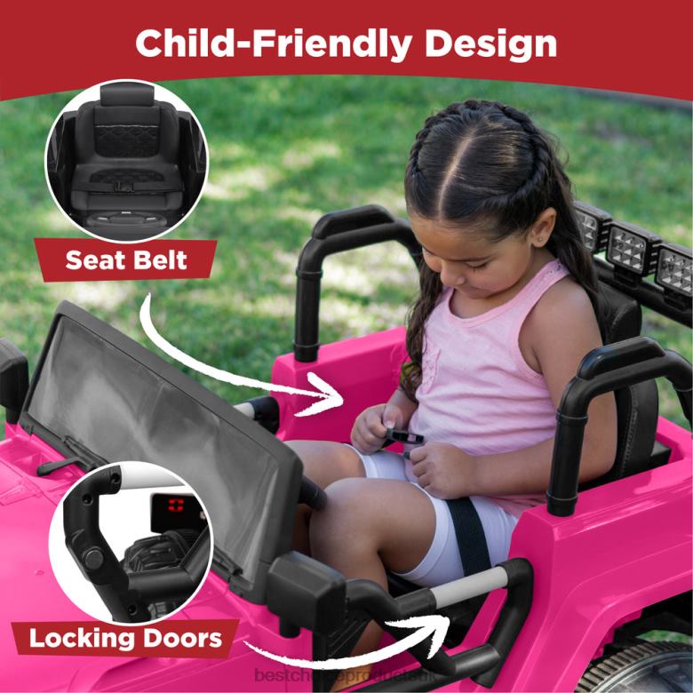 Toy & Game | Best Choice Products12V Kids Ride-On Truck Car Toy w/ 3 Speeds, LED, Remote, Bluetooth N62R541 Hot Pink