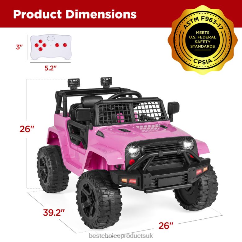 Toy & Game | Best Choice Products12V Kids Ride-On Truck Car w/ Parent Remote Control, Spring Suspension N62R490 Pink
