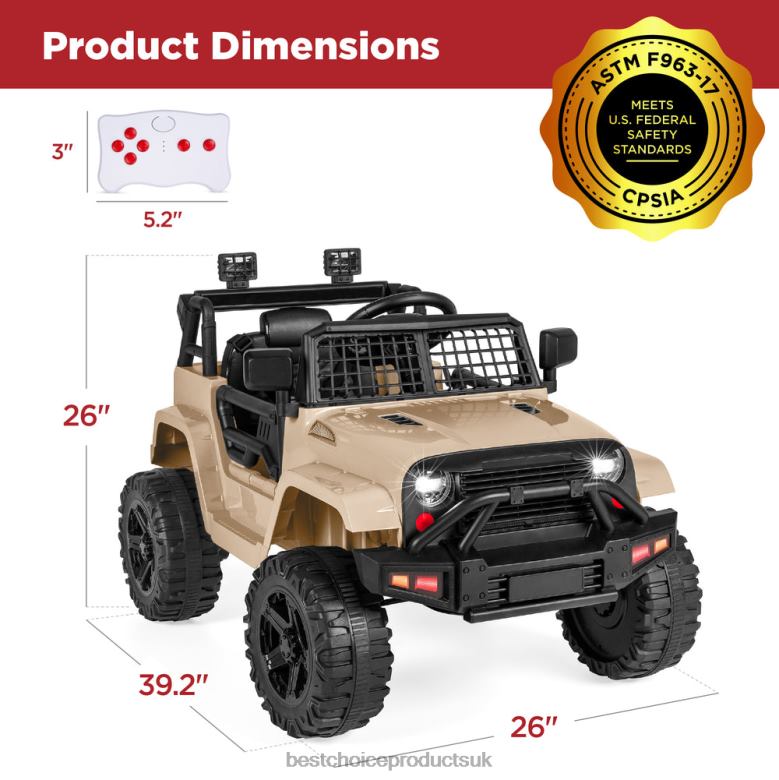 Toy & Game | Best Choice Products12V Kids Ride-On Truck Car w/ Parent Remote Control, Spring Suspension N62R493 Sand