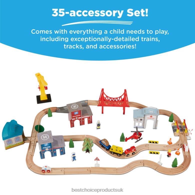 Toy & Game | Best Choice Products35-Piece Train Table, Large Multipurpose Playset w/ Reversible Table Top N62R483 Multicolor