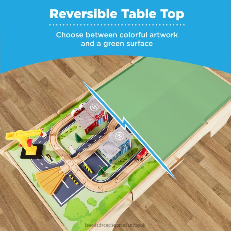 Toy & Game | Best Choice Products35-Piece Train Table, Large Multipurpose Playset w/ Reversible Table Top N62R483 Multicolor