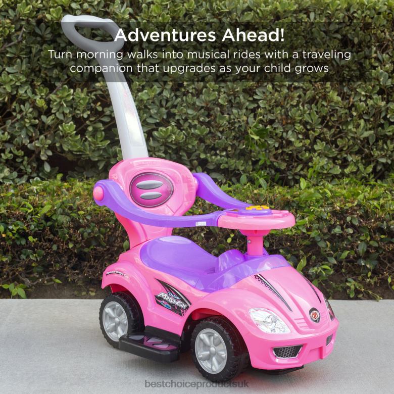 Toy & Game | Best Choice Products3-in-1 Kids Push Car w/ Handle and Horn N62R1001 Pink
