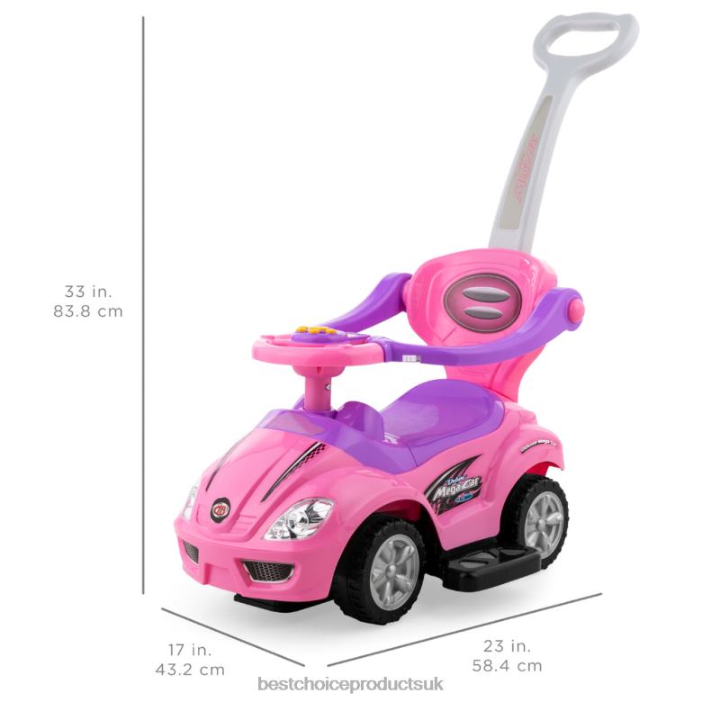Toy & Game | Best Choice Products3-in-1 Kids Push Car w/ Handle and Horn N62R1001 Pink