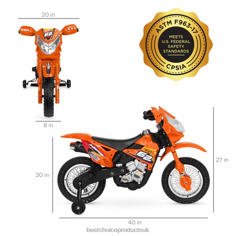 Toy & Game | Best Choice Products6V Kids Electric Ride-On Motorcycle Toy w/ Training Wheels, Lights, Music N62R519 Orange