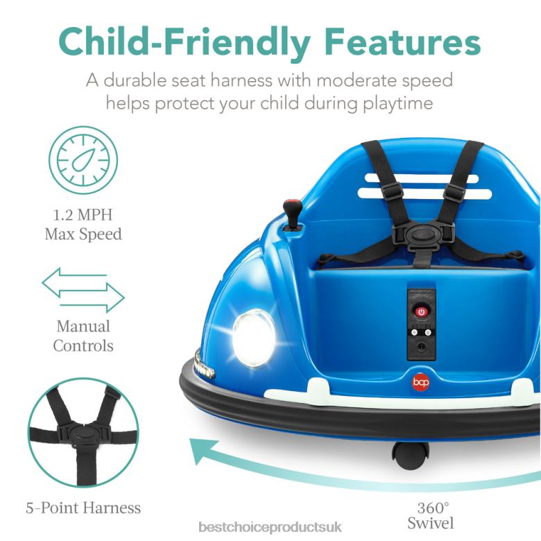 Toy & Game | Best Choice Products6V Kids Ride On Bumper Car Toy w/ Remote, Harness, Lights, 360 Degree Spin N62R504 Navy Blue