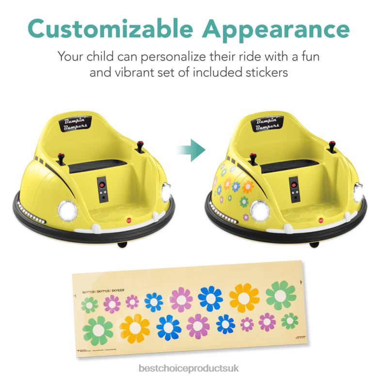 Toy & Game | Best Choice Products6V Kids Ride On Bumper Car Toy w/ Remote, Harness, Lights, 360 Degree Spin N62R506 Yellow