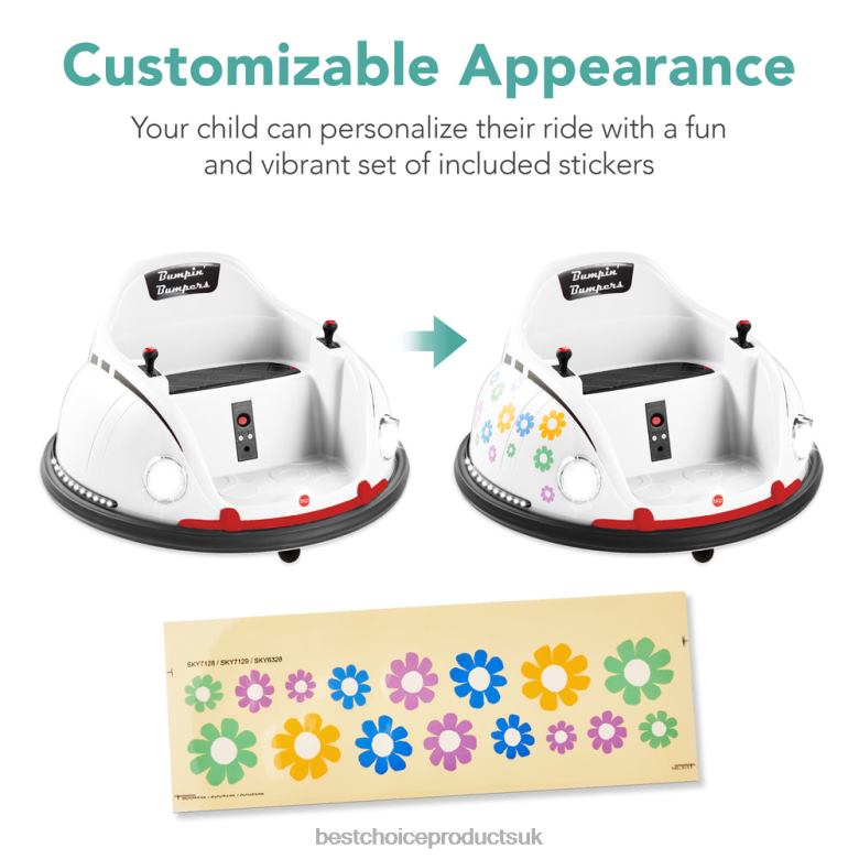 Toy & Game | Best Choice Products6V Kids Ride On Bumper Car Toy w/ Remote, Harness, Lights, 360 Degree Spin N62R509 White