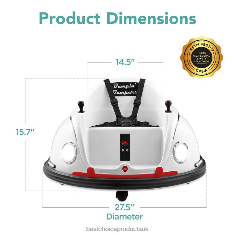 Toy & Game | Best Choice Products6V Kids Ride On Bumper Car Toy w/ Remote, Harness, Lights, 360 Degree Spin N62R509 White