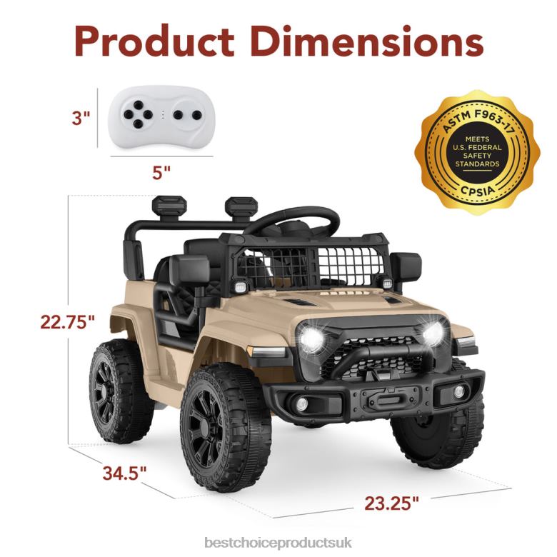 Toy & Game | Best Choice Products6V Kids Ride-On Truck Car w/ Parent Remote Control, 4-Wheel Suspension N62R554 Sand
