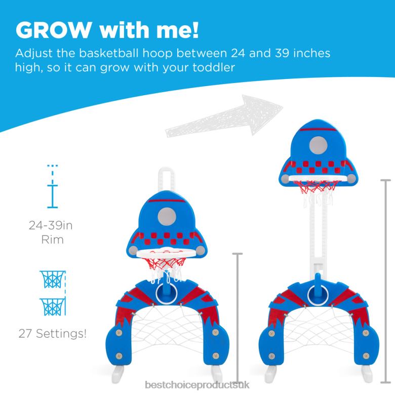 Toy & Game | Best Choice Products3-in-1 Toddler Basketball Hoop Sports Activity Center Play Set N62R479 Blue with Ring Toss