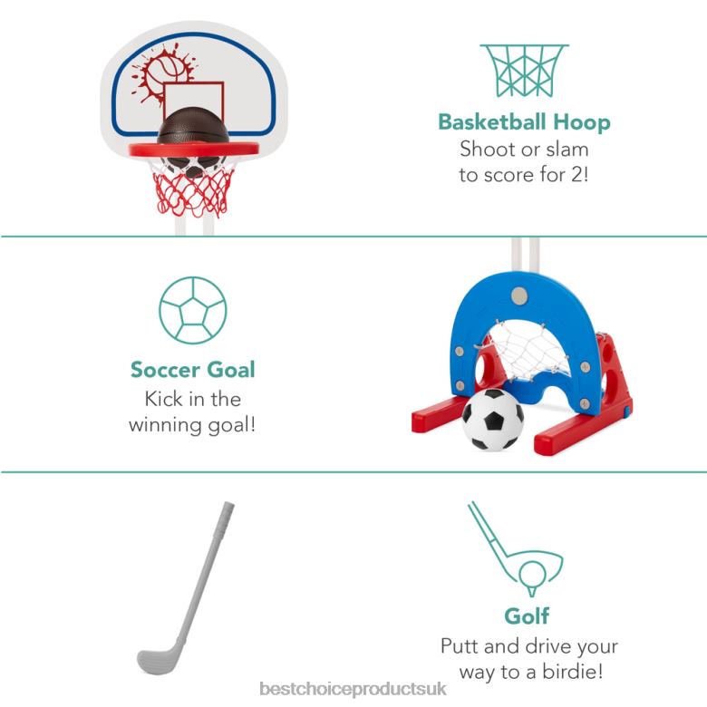 Toy & Game | Best Choice Products3-in-1 Toddler Basketball Hoop Sports Activity Center Play Set N62R480 White with Golf