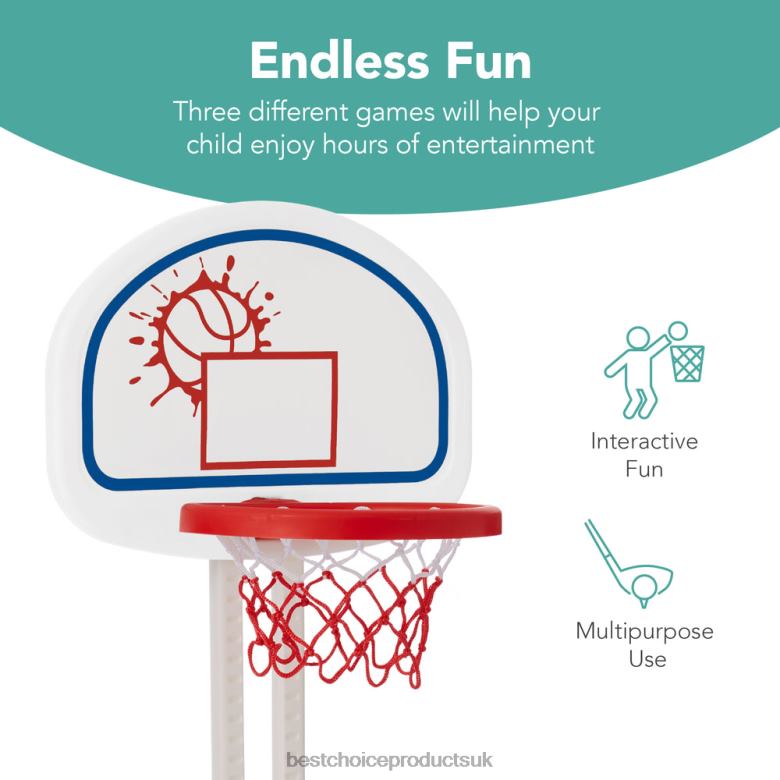 Toy & Game | Best Choice Products3-in-1 Toddler Basketball Hoop Sports Activity Center Play Set N62R480 White with Golf