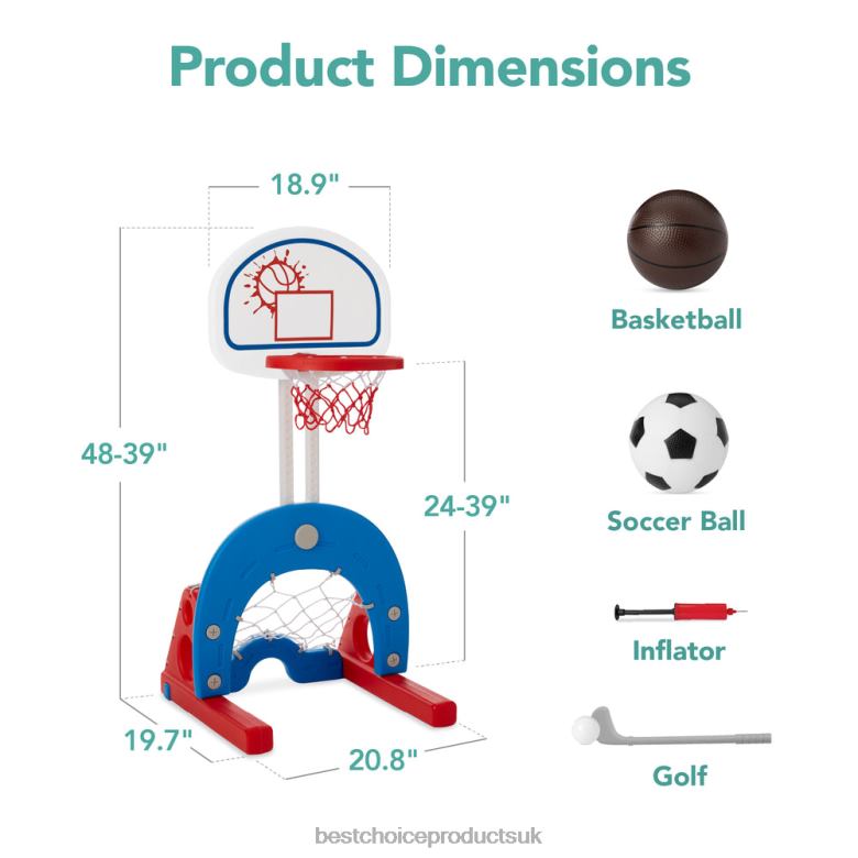 Toy & Game | Best Choice Products3-in-1 Toddler Basketball Hoop Sports Activity Center Play Set N62R480 White with Golf