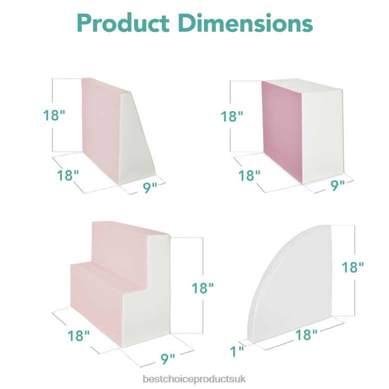Toy & Game | Best Choice Products4-Piece Kids Climb & Crawl Soft Foam Shapes Structure Playset N62R569 Pink