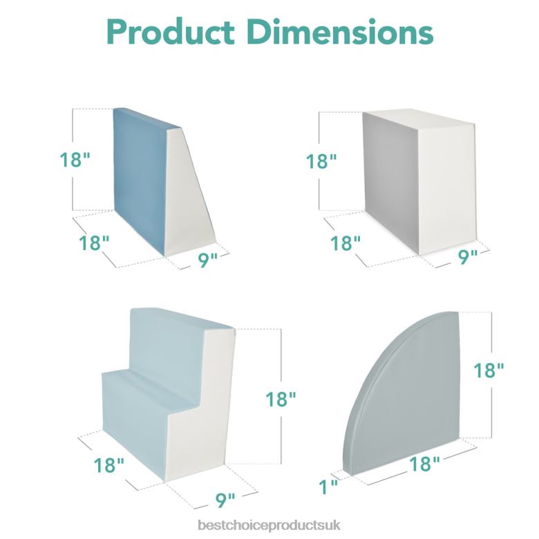 Toy & Game | Best Choice Products4-Piece Kids Climb & Crawl Soft Foam Shapes Structure Playset N62R570 Blue