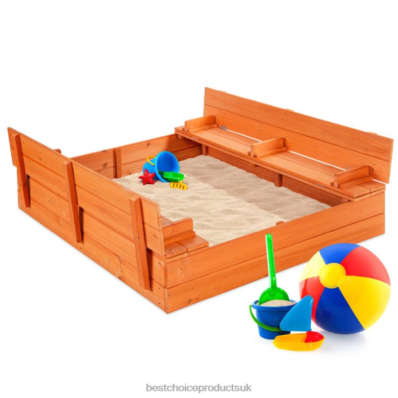 Toy & Game | Best Choice ProductsKids Cedar Sandbox w/ Sand Screen, 2 Benches N62R516 Brown