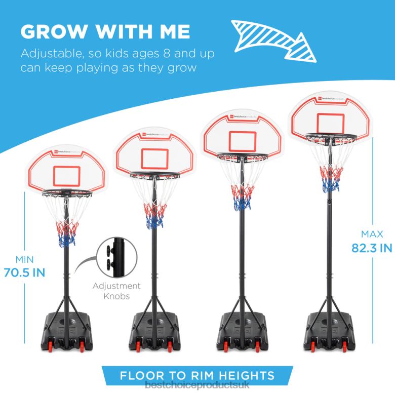 Toy & Game | Best Choice ProductsKids Height-Adjustable Basketball Hoop, Portable Backboard System w/ Wheels N62R319 White Backboard