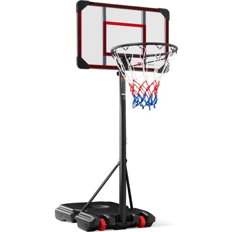 Toy & Game | Best Choice ProductsKids Height-Adjustable Basketball Hoop, Portable Backboard System w/ Wheels N62R320 Clear Backboard
