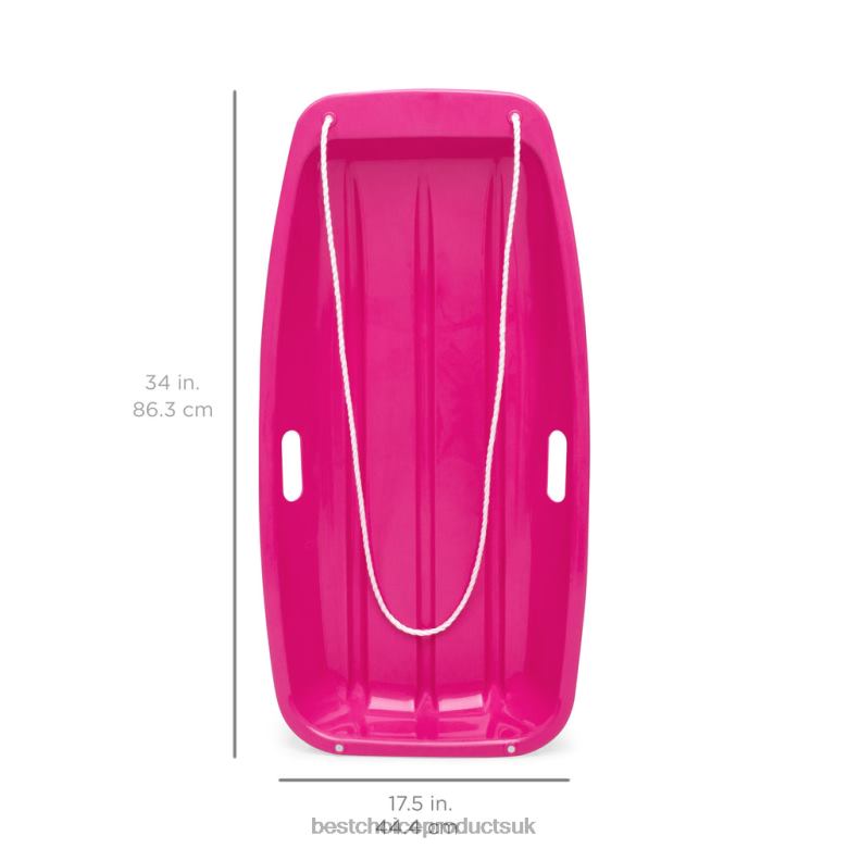 Toy & Game | Best Choice ProductsKids Outdoor Plastic Toboggan Snow Sled Board w/ Pull Rope, Handles N62R1006 Pink