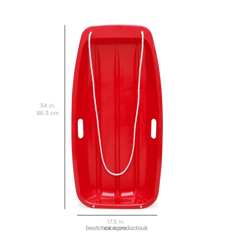 Toy & Game | Best Choice ProductsKids Outdoor Plastic Toboggan Snow Sled Board w/ Pull Rope, Handles N62R1007 Red