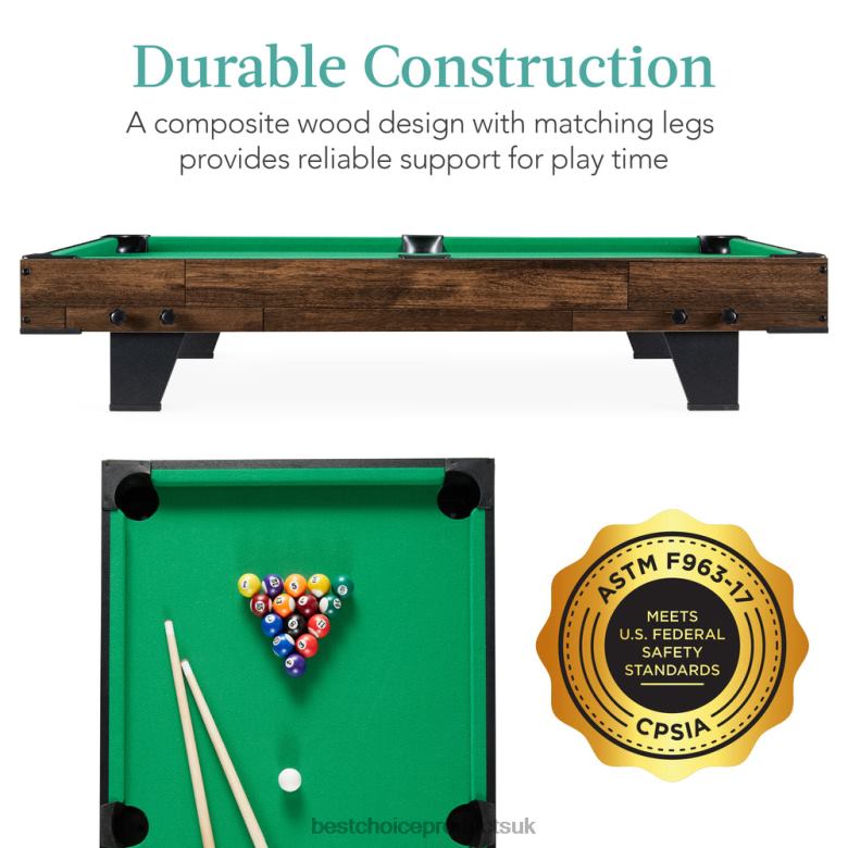 Toy & Game | Best Choice ProductsTabletop Billiard Set, Pool Arcade Game Table w/ 2 Cues, Storage Bag N62R1003 Dark Wood