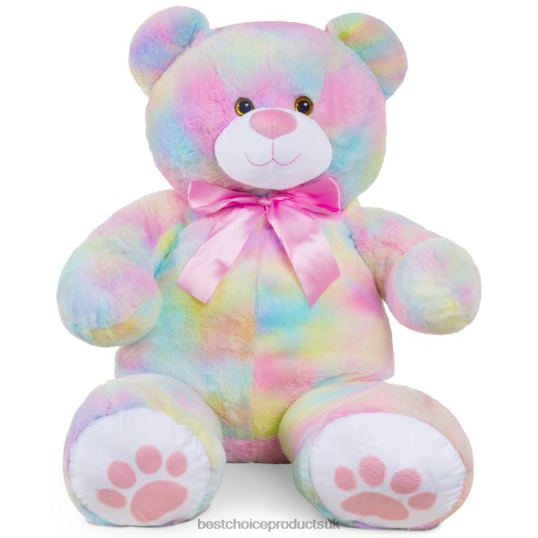 Toy & Game | Best Choice ProductsGiant Plush Teddy Bear Stuffed Animal w/ Bow Tie, Paw Prints N62R482 Pastel
