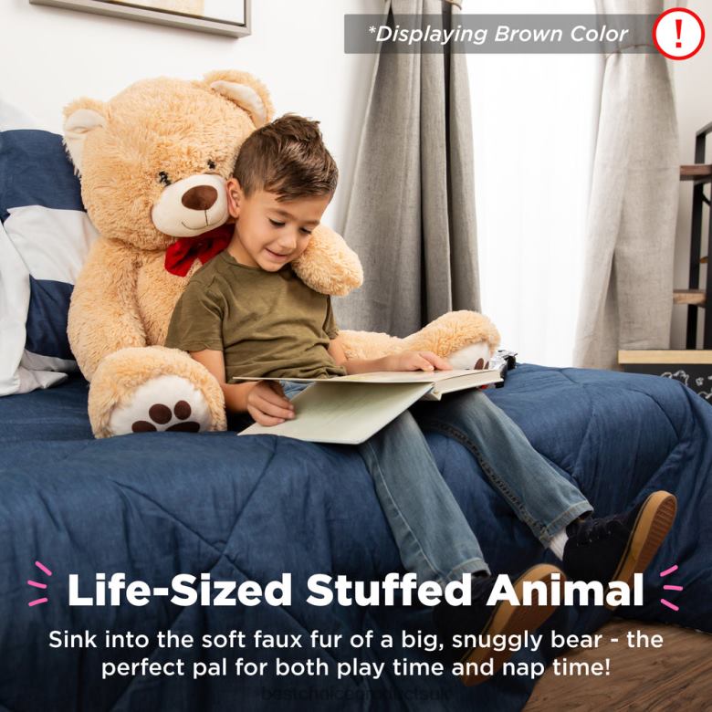 Toy & Game | Best Choice ProductsGiant Plush Teddy Bear Stuffed Animal w/ Bow Tie, Paw Prints N62R482 Pastel