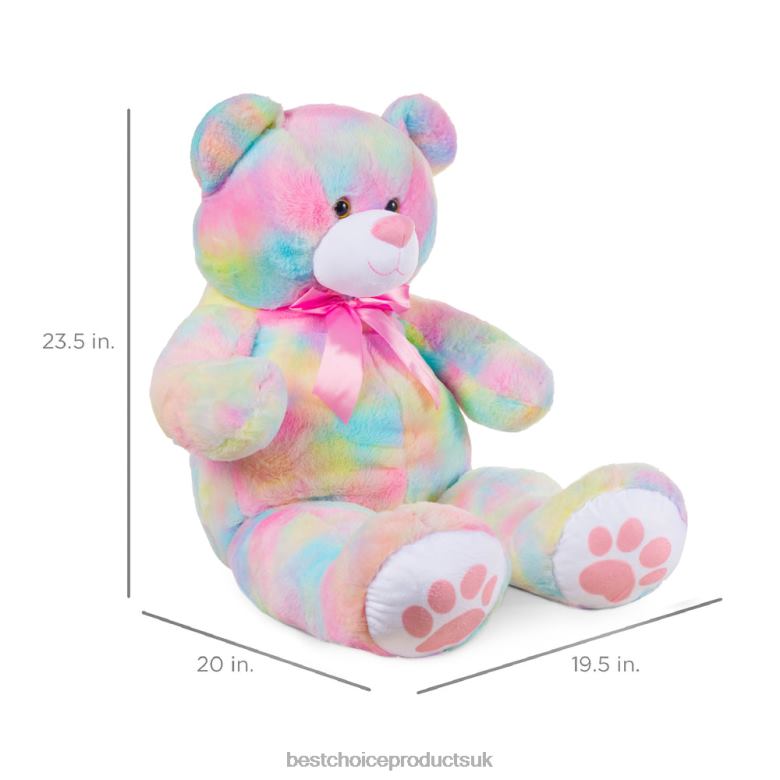 Toy & Game | Best Choice ProductsGiant Plush Teddy Bear Stuffed Animal w/ Bow Tie, Paw Prints N62R482 Pastel