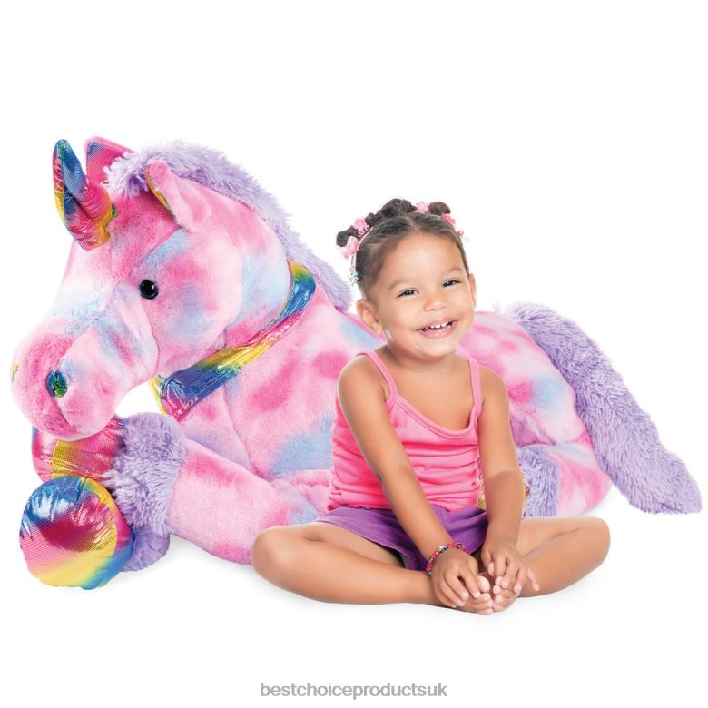 Toy & Game | Best Choice ProductsKids Extra Large Life-Size Plush Rainbow Unicorn Stuffed Animal w/ Soft Fur N62R288 Tie-Dye